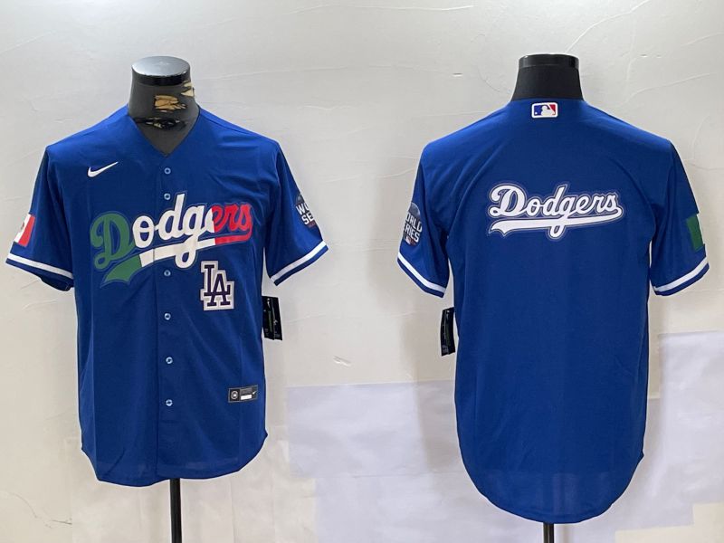 Men Los Angeles Dodgers Blank Blue Game 2024 Nike MLB Jersey style 10155